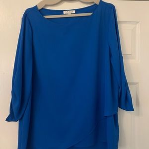 Chaus Royal Blue Long Sleeve Blouse size XL